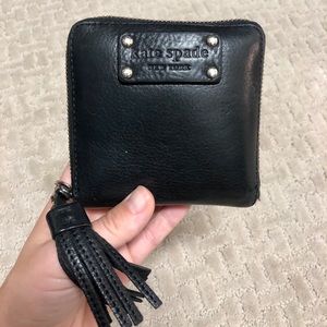 Kate Spade Black Leather Tassel Wallet